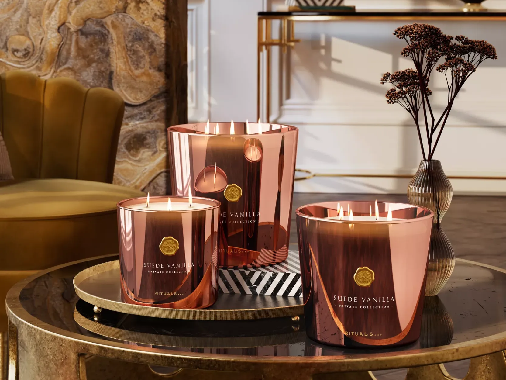 Medium Suede Vanilla Scented Candle|Rituals Best